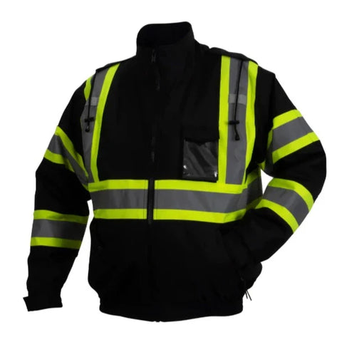 Chaqueta negra de seguridad